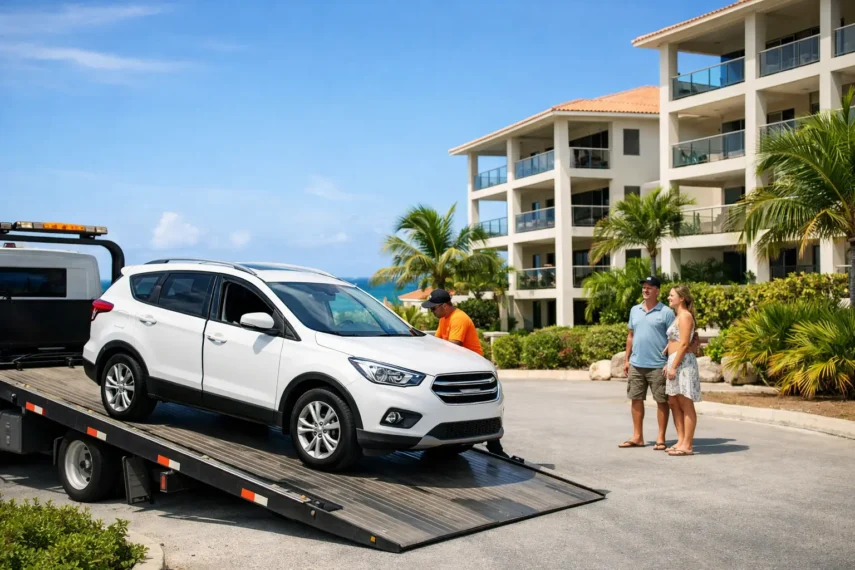 Auto laten bezorgen bij appartement op Curaçao